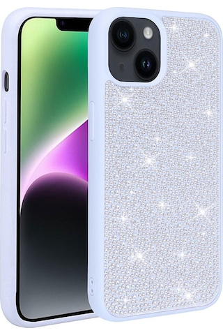 Apple Uyumlu iPhone 14 Plus Kılıf Parlak Taşlı Tasarım Zore Ston Kapak