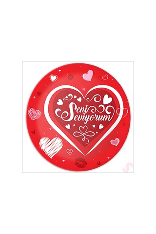 Seni Seviyorum Karton Tabak - 22cm x 8 Adet