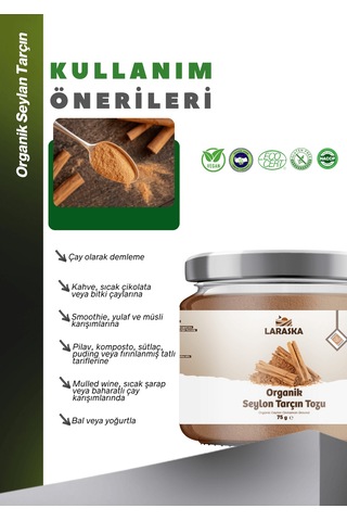 Organik Seylan Tarçın Toz 75g- Organik Seylon Tarçın Toz 75g - Organic Ceylon Cinnamın Powder 75g