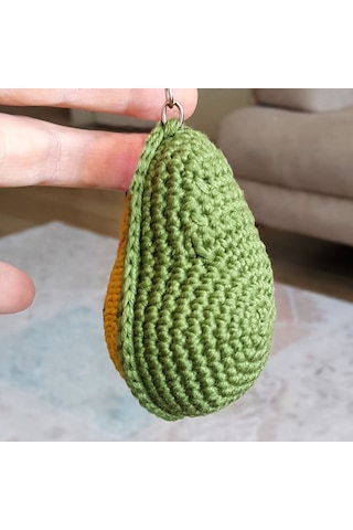 El Örgüsü Bıyıklı Avokado Anahtarlık Araba Süsü Çanta Süsü -erkek