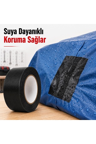 Sanplaza Siyah Tamir ve İzolasyon Bandı 48mm 10mt Suya Dayanıklı Duct Tape Sırdırmazlık Bandı 2 Adet -