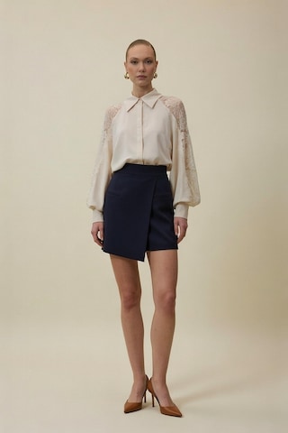 Sateen Talia Şort Etek - Lacivert-137066 Lacivert
