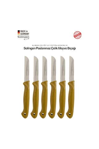 Solingen Simli Gold Renkli Tırtıklı Bıçak 6 Adet