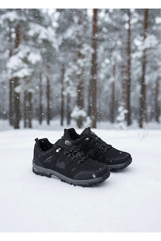 Erkek Siyah Gümüş Trekking Kısa Bot Outdoor Ortopedik Ayakkabı 405 Siyah - Gümüş