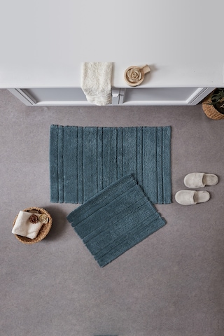 Doquhome Pera Banyo Paspası Petrol 60x100cm Petrol