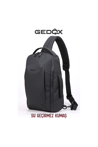 Gedox Siyah Su Geçirmez 3 Bölmeli Erkek Çapraz Göğüs Ve Tek Omuz Çantası Bodybag Günlük El Ve Sırt Çantası Gdx2103