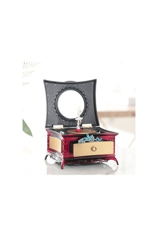 Yunboo Zengin Altın Renkli Devirli Balerin Kız Müzik Kutusu, Saklama Çekmeceli Ve Güzellik Aynalı Dekoratif Ev Eşyası