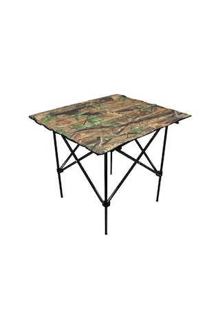 Gray Wolf Orman Desenli Katlanır Kamp Masası Taşıma Çantalı Km702 Ahşap - Kahverengi