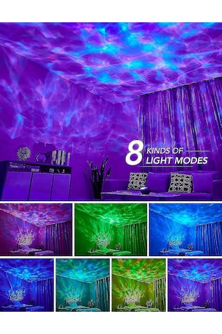 Kuzey Işıkları Aurora Projektör, Beyaz Gürültü İle 3'ü 1 Arada Çok Renkli