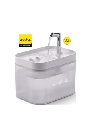 Westus İnpets H13 1.5 Litre Ultra Sessiz Evcil Hayvan Kedi Köpek Su Pınarı Çeşmesi / Su Sebili Şelalesi / 3 Akış