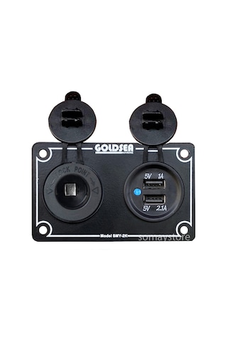 Goldsea Marine Tekne Şarj + Usb Soketi Alüminyum Çerçeveli 12-24V
