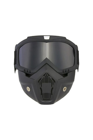 Motosiklet Bisiklet Jet Kask Maske Süngerli Bant Lastik Siyah Cam