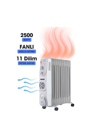 Süsler 11 Dilim Yağlı Fanlı Radyatör Sr-5811 Süsler 11 Dilim Yağlı Fanlı Radyatör Sr-5811