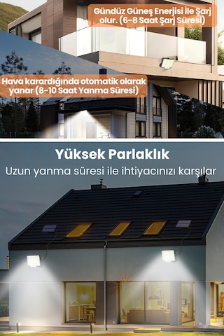 Technosmart Solar 220 Led 5m Kablolu, Ip65, Kumandalı, 3 Modlu, Güneş Enerjili Bahçe Aydınlatma Beyaz