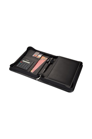 Diplomat Fermuarlı Organizer Kareli 14x20 Defterli Siyah