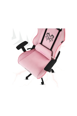 Rio Balerion Terletmez Kadife Kumaş Pembe Gaming Oyuncu Koltuğu -8 Pembe