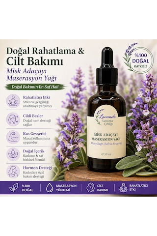 Lavande Lavanta Çiftliği Misk Adaçayı Maserasyon Yağı Masaj Yağı 50 ML