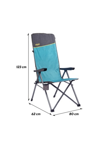 Uquip Justy Xl 3 Pozisyonlu Konforlu Katlanır Kamp Sandalyesi Gri - Mavi