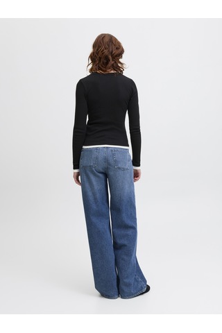 Jack & Jones Kadin Bisiklet Yaka Tisört - Henna - 12297870 Siyah