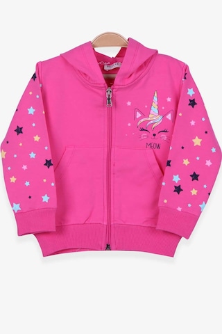 Breeze Kız Çocuk Hırka Kolları Desenli Baskılı 1-4 Yaş, Pembe