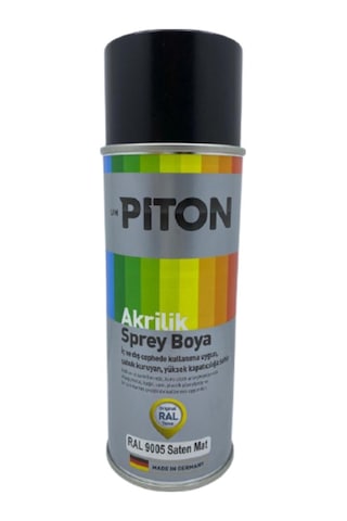 Piton Akrilik Sprey Boya 400 Ml Ral9005 Yarı Mat Siyah