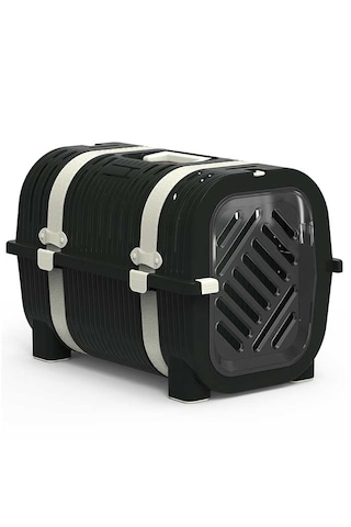 Rainbow Siyah-bej Kemer Kedi Taşıma Box