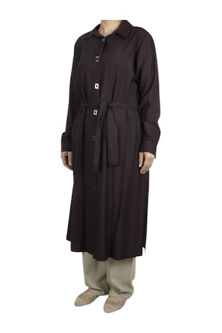 Kadın Önü Çıtçıtlı Beli Kuşaklı Tunik Kahverengi