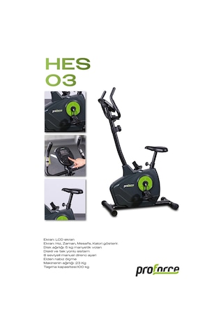 Proforce HES 03 Kondisyon Bisikleti, Dikey Ev Bisikleti, Spor Koşu Egzersiz Bisikleti