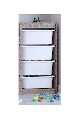 Ahşap Mdf 4 Raflı Plastik Çekmeceli Düzenleyici Asorti