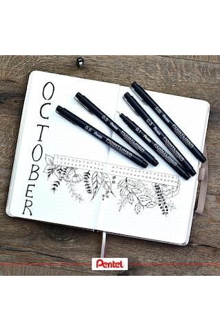 Pentel S20p-1a 0.1 Mm Fiber Uçlu Yazı Kalemi - İnce Uç - Poıntlıner