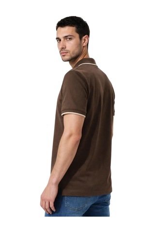 Arma Ar-ma Erkek Polo Yaka Tişört Baskisiz Basic Yaka Fermuarli Örme Kumaş Regular Fit %100 Pamuk 30/1 Çift Toplama Penye Pike Y31374356502 Kahverengi-k1