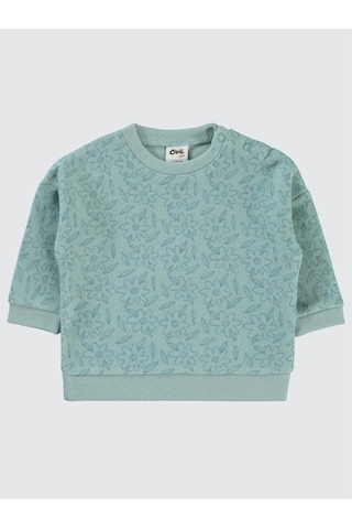 Civil Baby Çiçek Baskılı 6-18 Ay Sweatshirt Çağla Yeşili