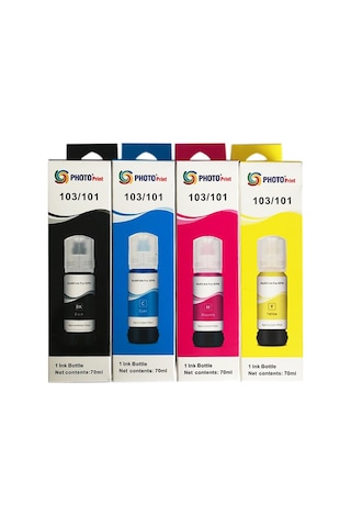 Epson 103 Ecotank L3151 Uyumlu 4 Renk İthal Uyumlu Mürekkep Seti 4 X 70 Ml Epson 103 Ecotank L3151 Uyumlu 4 Renk İthal Uyumlu Mürekkep Seti 4 X 70 Ml