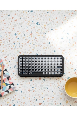 Kompakt Siyah Rgb Işıklı Bluetooth Mini Klavye -