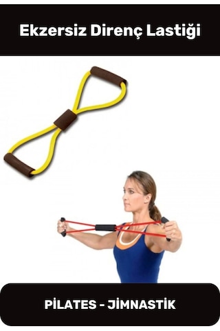 Direnç Lastiği Pemium Kas Açma Germe Güçlenme Spor Pilates Jimnastik Egzersiz Çok Renkli