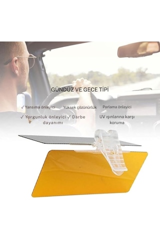 Techtic Araç İçi Güneşlik Vizörü Net Görünüm Güneş Işığı Önleme Gündüz Ve Gece Far Önleyici 1