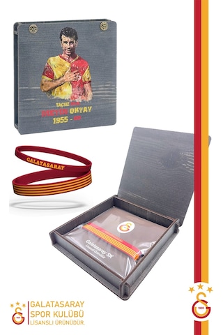 Galatasaray Orijinal Lisanslı Sarı Kırmızı 2'li Yetişkin Bileklik Metin Oktay Baskılı Hediyelik Ahşap Kutulu 009 Kırmızı