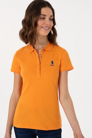 U.S. Polo Assn. Kadın Turuncu Basic Polo Yaka Tişört 50300896-VR051
