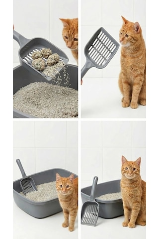 Kedi Kıyafeti Güçlü Ve Kalın Yapılı Kedi Kumu Küreği Küçük Delikli, Kırılmaz, Tüm Kedi Tuvaletleriyle Uyumlu