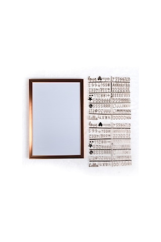 Büyük Boy Rose Gold Yazı Panosu Mesaj Tahtası; 2 Adet Harf Seti H