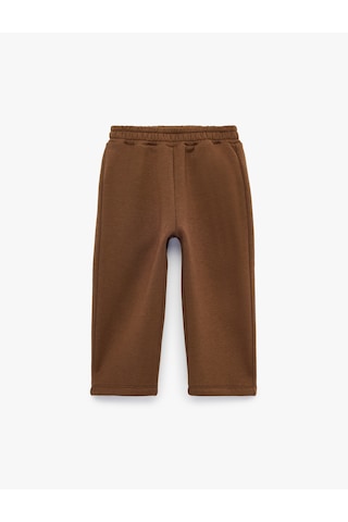 Koton Beli Lastikli Şardonlu Cepli Jogger Eşofman Altı Kahverengi 7wmb40022tk Kahve