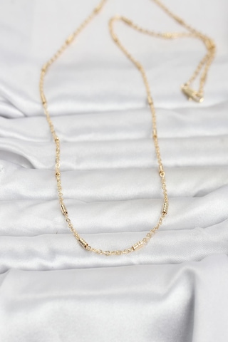 Bsre 14k Gold Renk Bar Zincir 60 Cm Kadın Kolye Cm Renkli