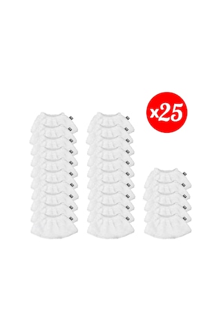 Nice Polti-karcher Buharlı Temizleyici Uyumlu Lastikli Havlu Bez Seti 25'li Niceset A Pro Plus