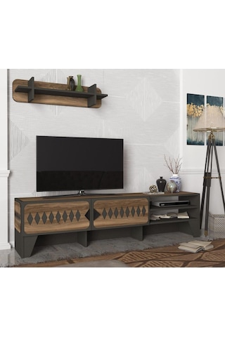 Dekorister Chester Tv Ünitesi Ceviz-Antrasit