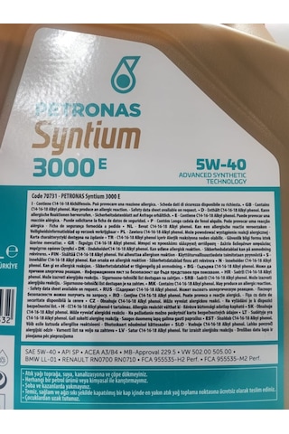 Petronas Syntınum 3000 E 5W-40 Motor Yağı