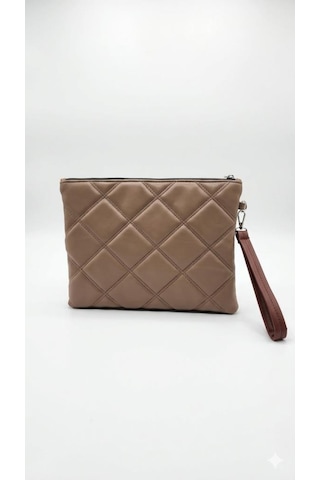 Estrella Paris Lavita Portföy & Clutch Çanta Çıkarılabilir Bileklik Askılı Taba 25 X 19 Cm