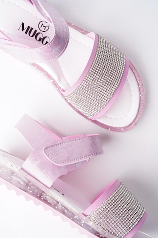 Muggo Winnie Garantili Günlük Ortopedik Hafif Taban Taşlı Ve Cırtlı Kız Çocuk Sandalet 001