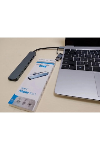 Comse 8 İn 1 Usb Type-c Usb 2.0/3.0 Audio 3.5 Tf Sd Çevirici Hub