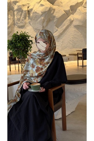 Qalortex Scarf Pamuklu Garden Desen Şal-küf Yeşil