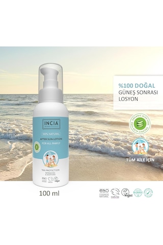 Incıa 100% Natural After Sun Losyon Güneş Sonrası Organik Aloe Vera Nemlendirici Rahatlatıcı 100 Ml